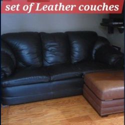 Genuine Leather Couch And Black Leather Loveseat (Offer Me)