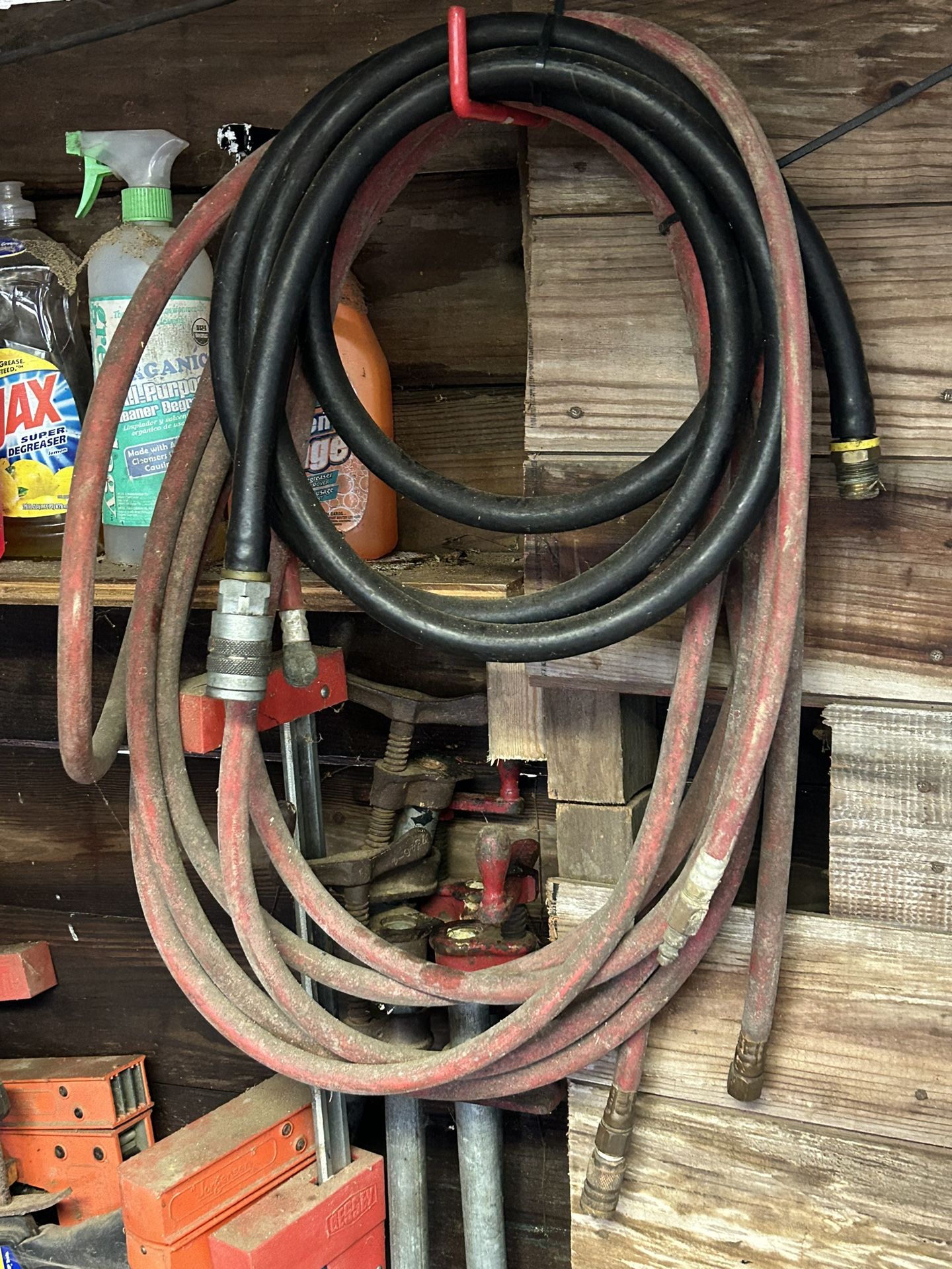 Hoses Probably Air And One Heavy Possibly For Hydraulic