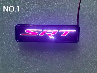 SRT  Logo LED Light Car Front Grille Name Badge Illuminated Emblem Letter