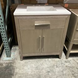 30"Soild wood  Bathroom Vanity Stone Countertop (Open Box)