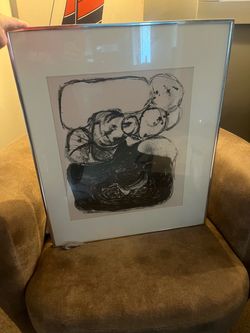 Framed Abstract Black and White Art Print