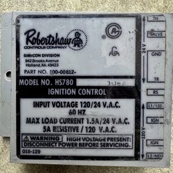 ROBERTSHAW HS780 34NR-306A IGNITION CONTROL BOARD MODULE