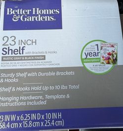 Shelf with brackets and hooks