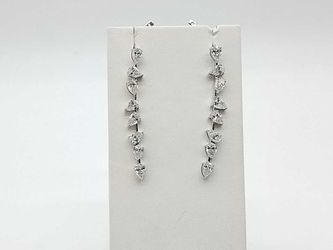 5.76 Dwt Diamond 5.7 Grams 14k White Gold Earrings With Stones Mk0825lorzmia