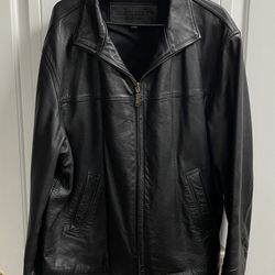 Jacket Timberland 100% Leather Black Weather Gear Men’s Coat Size XL Heavy Waterproof pre-owned