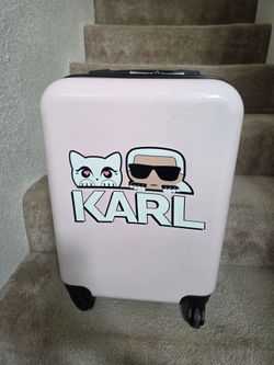 Karl Lagerfeld Paris Blush Pink  Carry-On Hardshell Luggage Suitcase