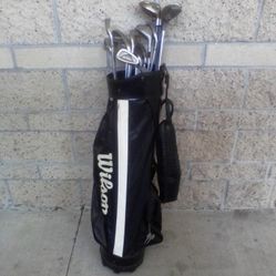 Whole Set Of Golf Clubs with Genuine Leather Wilson Golf Bag