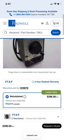 Ohmite variable transformer VT8-F 7.5 Amps 140 volts