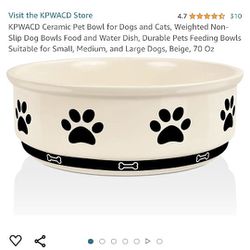 KPWACD Ceramic Pet: Bowl for Dogs and Cats, Weighted Non- Slip Dog Bowls Food and Water Dish, Durable Pets Feeding Bowls Suitable for Small, Medium, a
