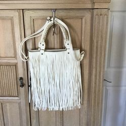 White Fringe Purse 