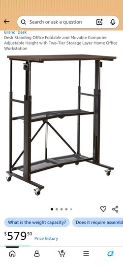Manual adjustable compact desk folds complete