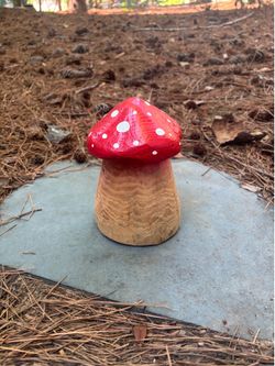 Hand carved wooden Mushrooms