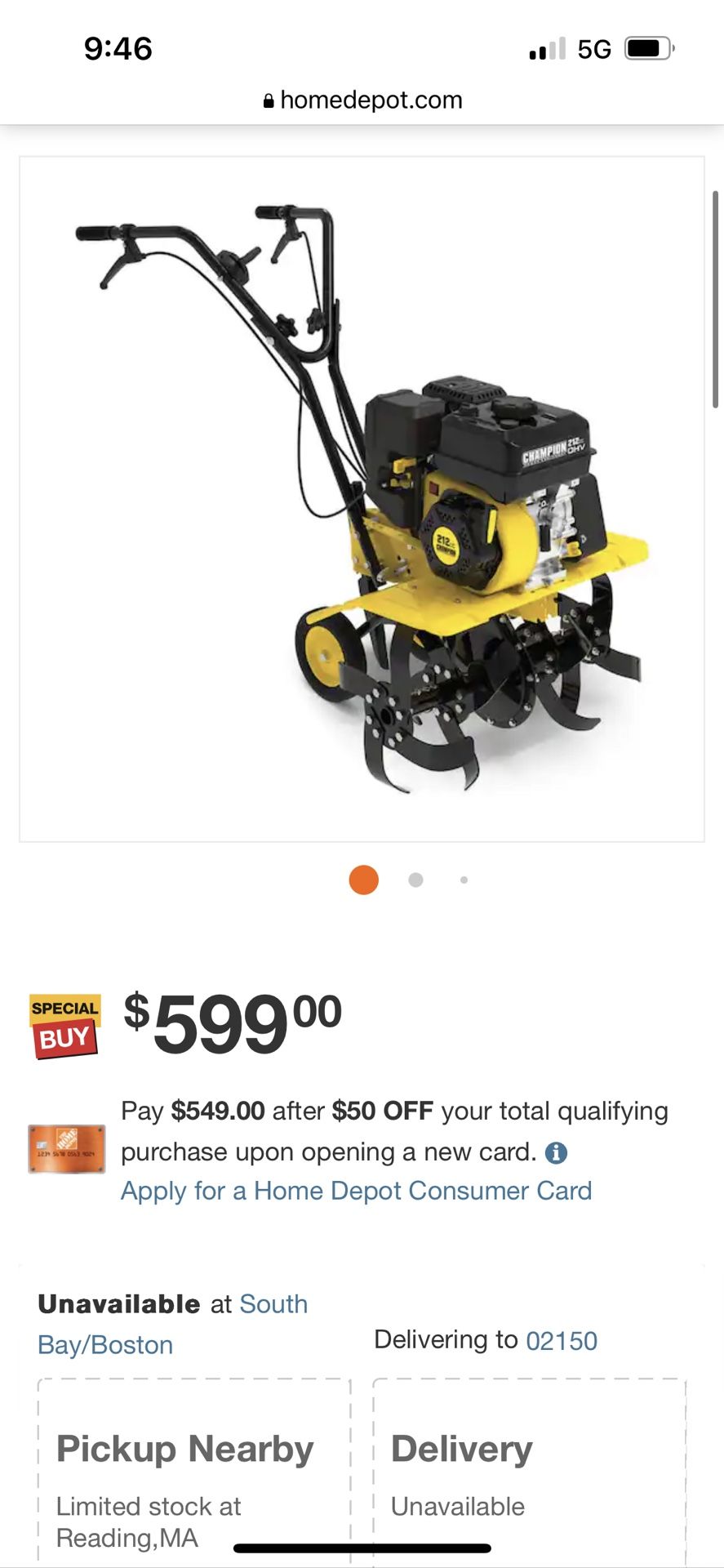 22 in. 212cc 4-Stroke Gas Garden Front Tine Tiller with Forward and Reverse