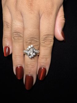 14k White Gold Diamond Engagement Set size 7.5