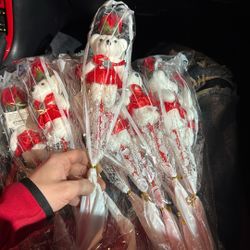 Valentine’s Day Roses With Teddy Bear