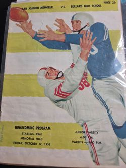 1958 high school homecoming program