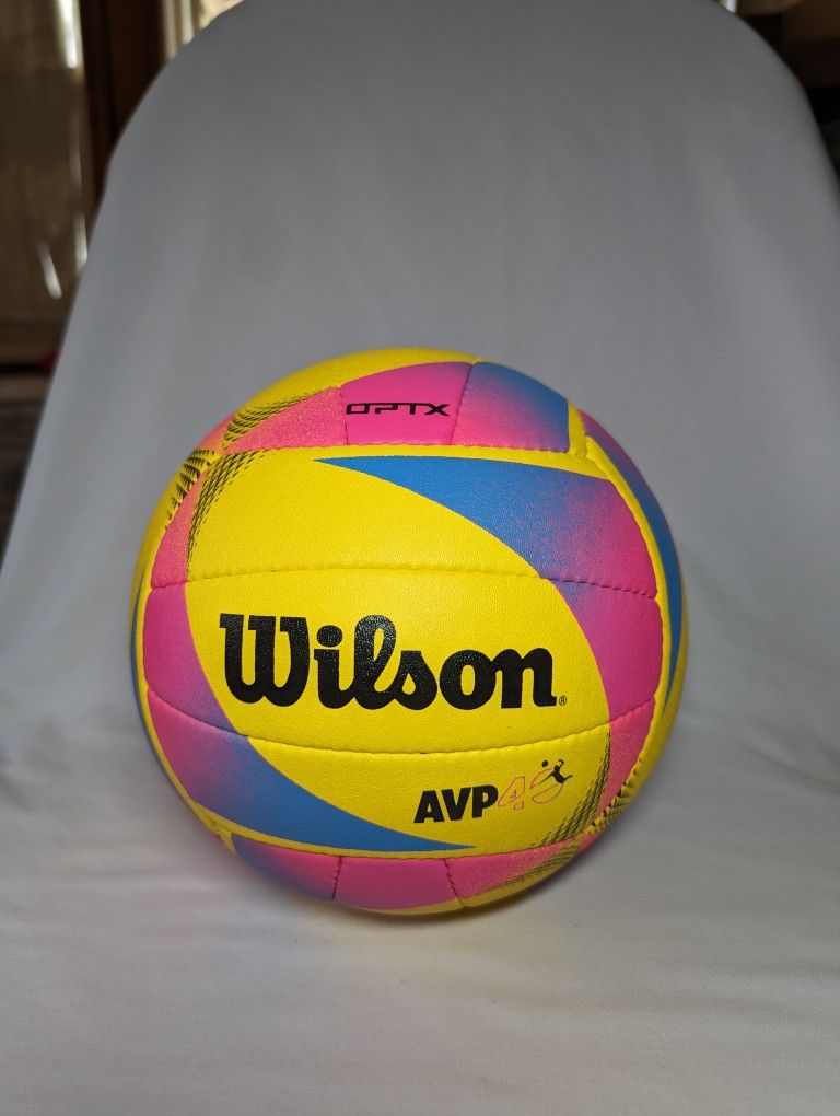 WILSON AVP OPTX Special Edition 40th Anniversary Game Volleyball - Pink and Blue