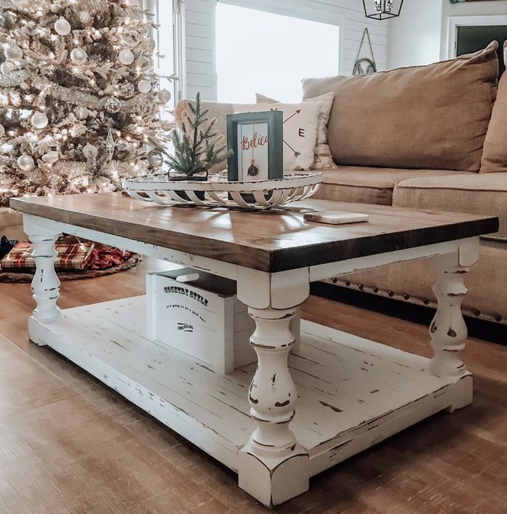 Custom coffee table farmhouse Wood Modern Rustic Center Oval Set