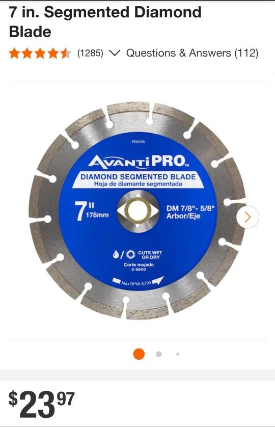 7" Diamond Blade