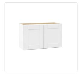 🆕 #4242 Hampton Bay Shaker 30 in. W x 12 in. D x 18 in. H Assembled Wall Bridge Kitchen Cabinet in Satin 