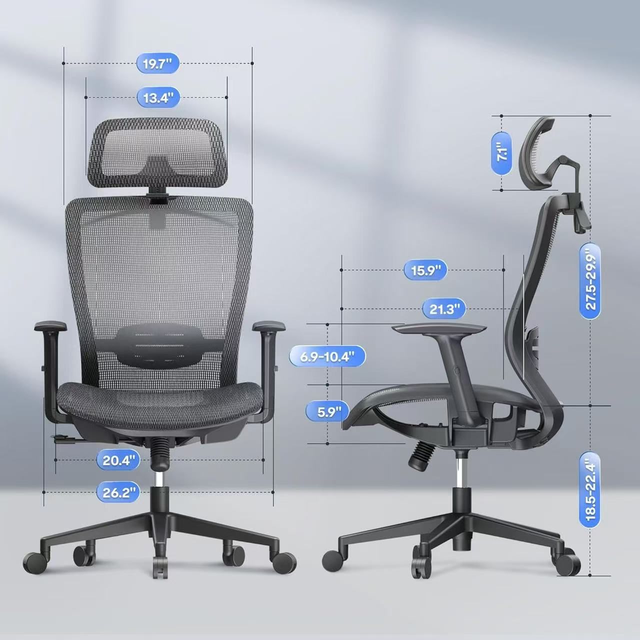 🥨FLEXISPOT Ergonomic Office Chair, High Back Mesh Swivel Computer Chair, Executive Office Desk Chairs, with Adjustable Lumbar Support/2D Headrest/Loc