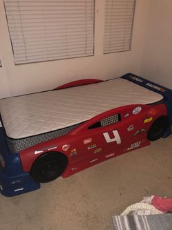 Kids bed race car with mattress