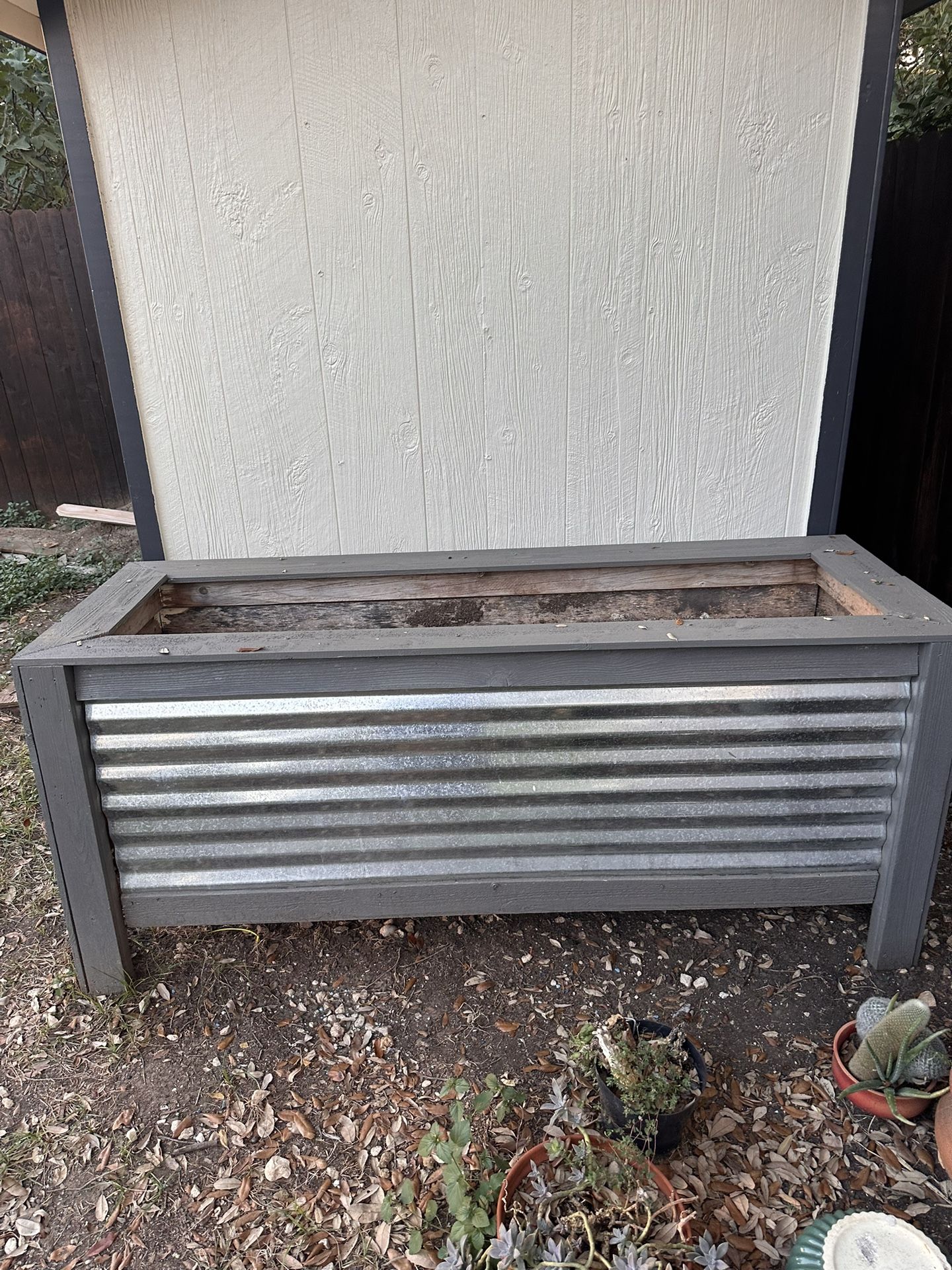 Large Planter Box Cedar And Tin 7ft x 4ft Tall x 3 Ft Wide