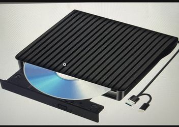 External CD DVD drive USB 3 & Type C Portable CD/DVD Player For laptop CD drive reader writer burner. Compatible with desktop PC Windows Linux Apple