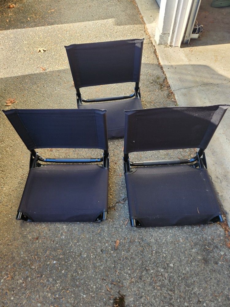3 Folding Stadium Chairs