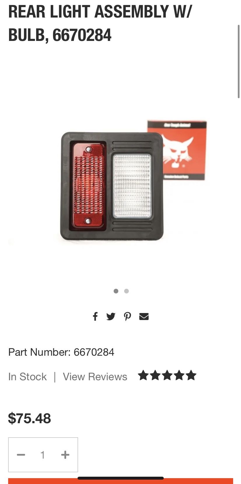 Bobcat Rear Light 