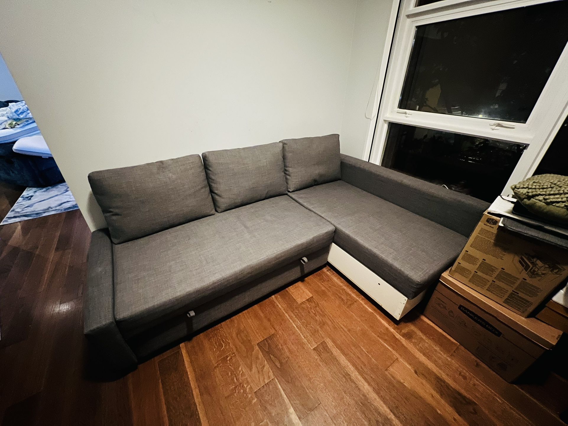 IKEA Friheten Sectional Sleeper Sofa With Storage Hyllie dark gray