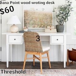 Brand New Dana Point White Wood Writing Desk By Threshold 