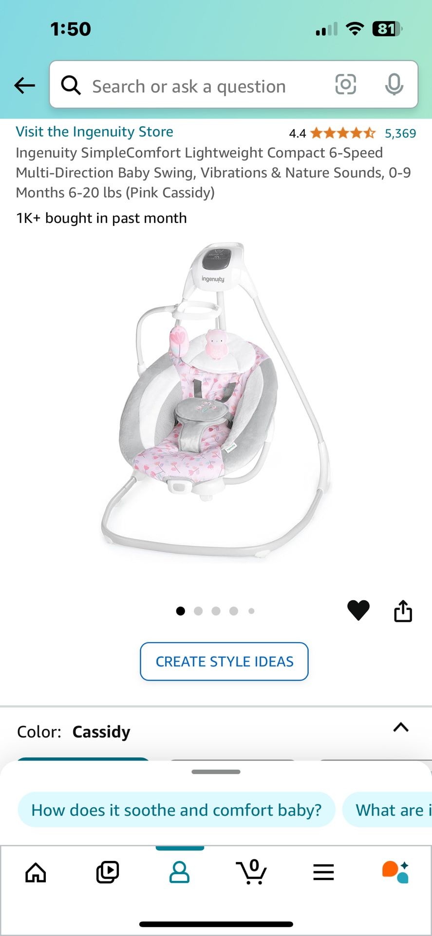 Like New Ingenuity 360 Swing