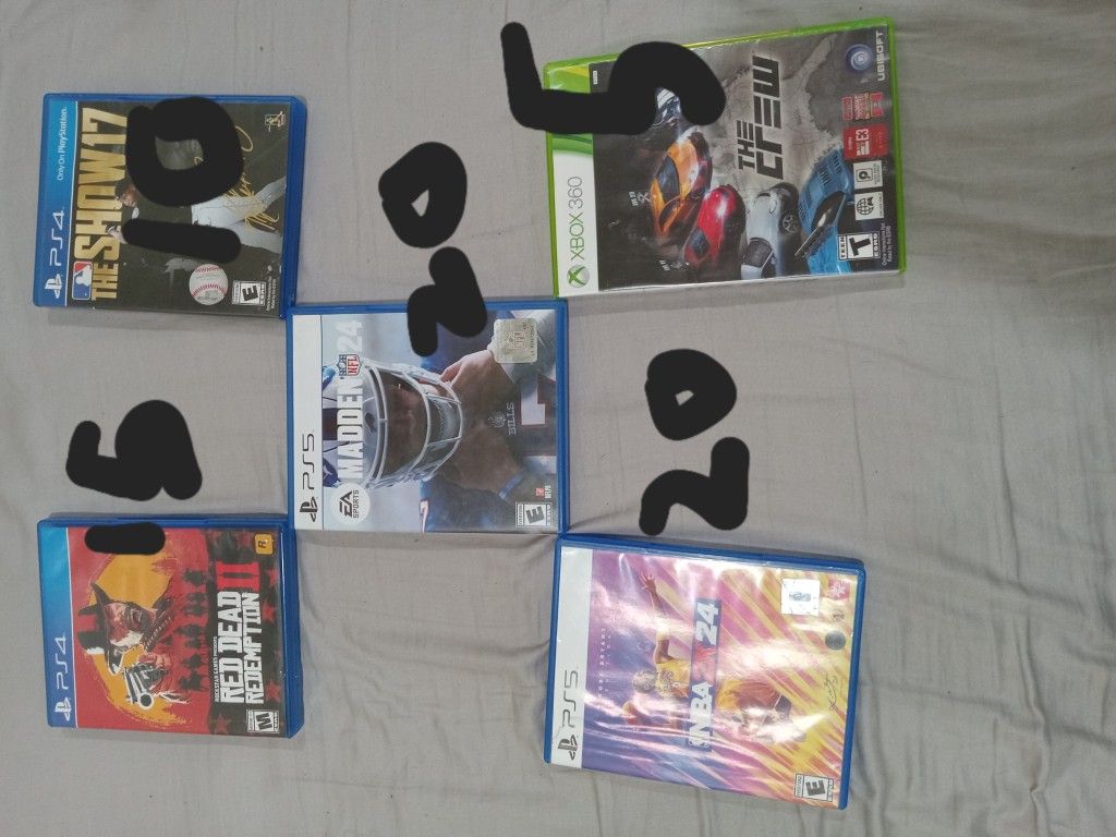 4 Play Station Games And 1 Xbox 360 Game