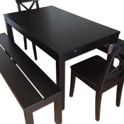 Black IKEA BJURSTA Extendable Table 