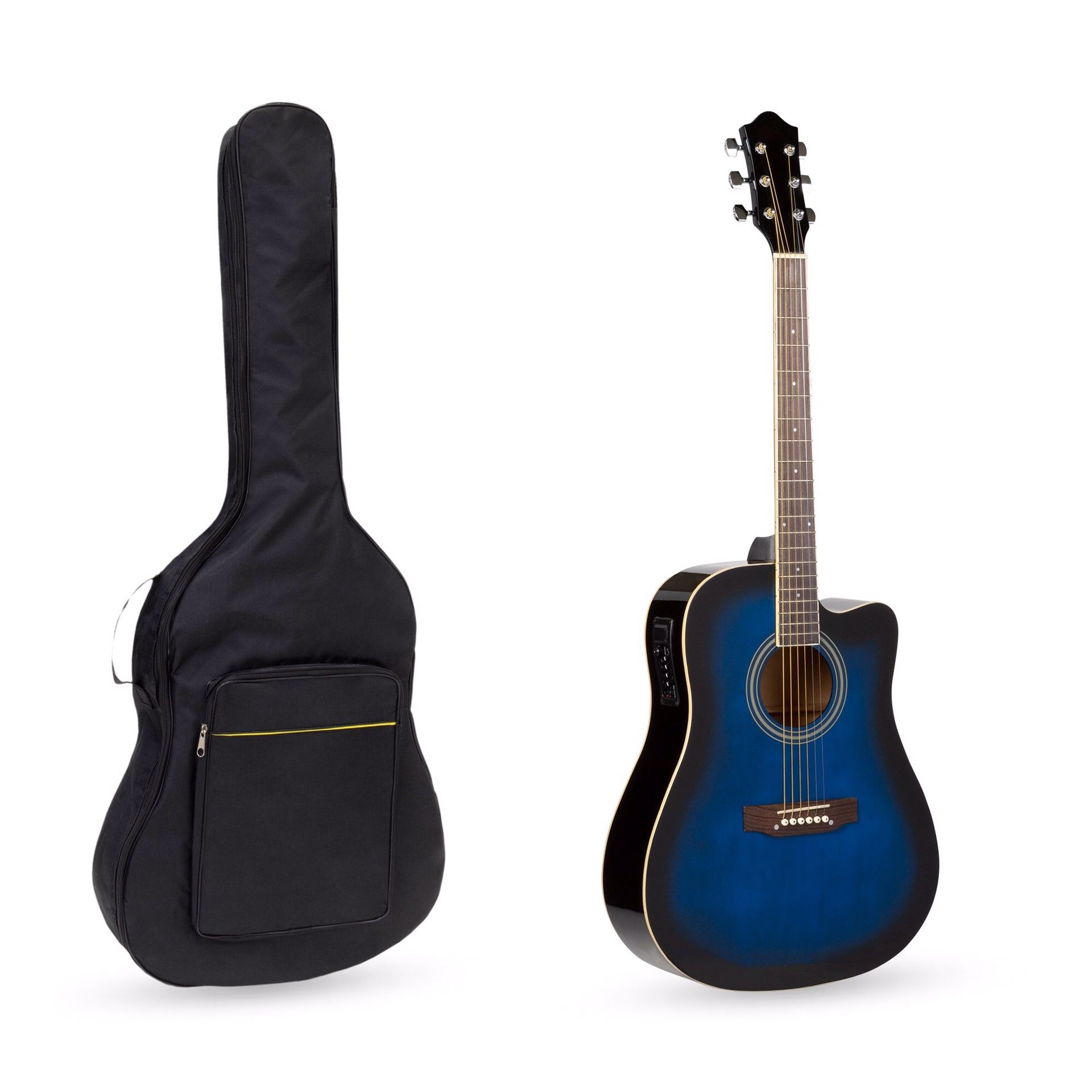 41 Inch Full Size Acoustic Electric Cutaway Guitar Set With 10 Watts Amp