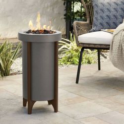 1lb Column Propane Outdoor Backyard Fire Pit Gray - Threshold