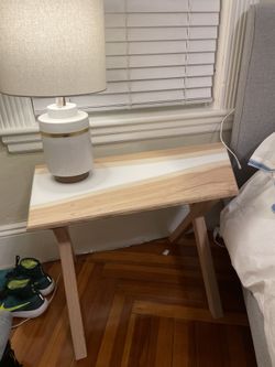 Custom Nightstands. 2 Identical. Hickory And Ecopoxy 