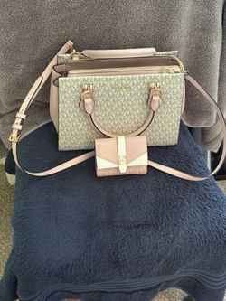 Michael Kors Beige and Light Pink Satchel and Wallet