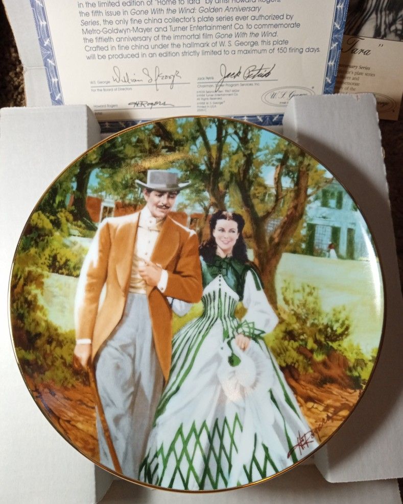 HOME TO TARA.   GONE WITH THE WIND COLLECTION.    PLATE #. 11534D
