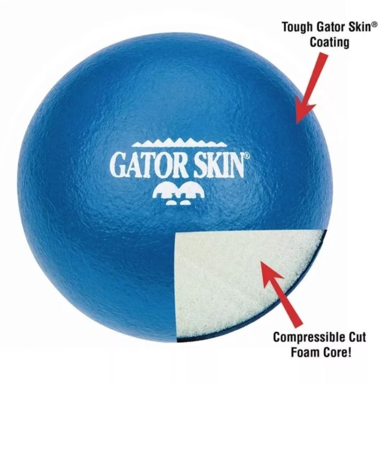 Best-Selling Gator Skin Dodgeballs - Soft Foam, No Sting, White-6 Pack
