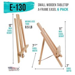 Art Supply 11" Small Tabletop Display Easel - Beechwood Artist A-Frame Display Stand, Wooden Easel for Painting, Canvas Stand