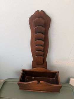 Vintage Wooden Wall-Mount Letter & Mail Organizer – 7 Slots