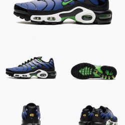 Women’s Nike Air Max Plus “Icons” In Black / White / Deep Royal / Scream Green 