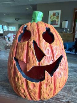 Ceramic Halloween Pumpkin Fall Decor-can hold a candle