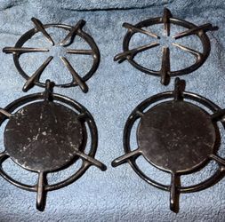 Vintage O'Keefe & Merritt 5-Spoke Gas Stove Simmer & Burner Grates COMPLETE SET!