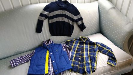 NAUTICA BUTTON UPS SWEATER AND VEST 3T-4T