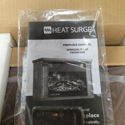 Heat Surge Mini Electric Fireplace Heater 