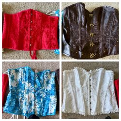 Corsets Cosplay White Red Blue Brown XL