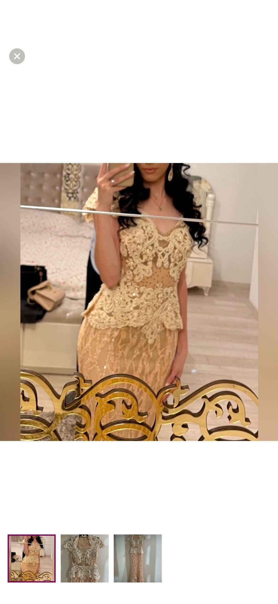 Elegant Cream Lace maxi Dress